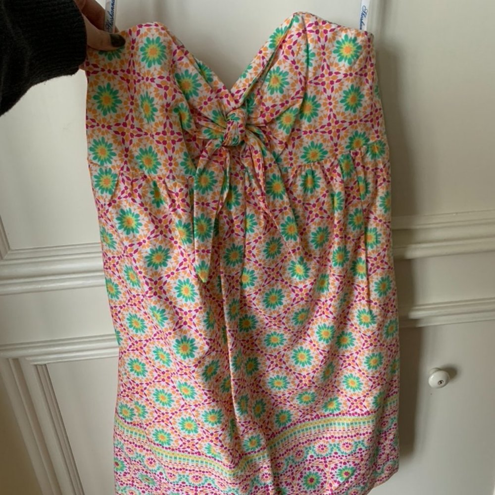 Shoshanna Geometric Strapless Dress